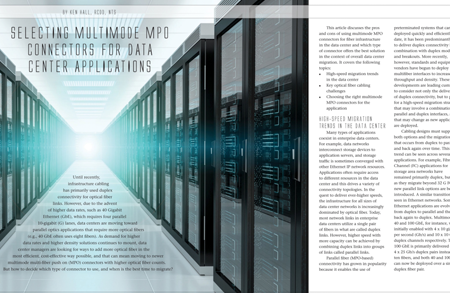 Selecting MPO Connectors for Data Center Applications