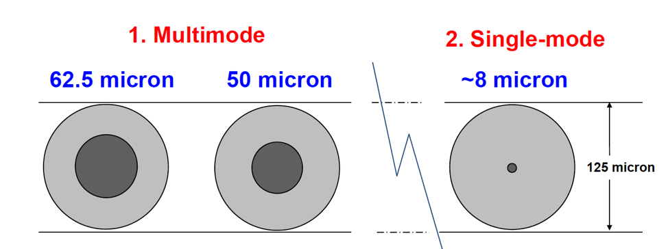 Optical fiber cross section.