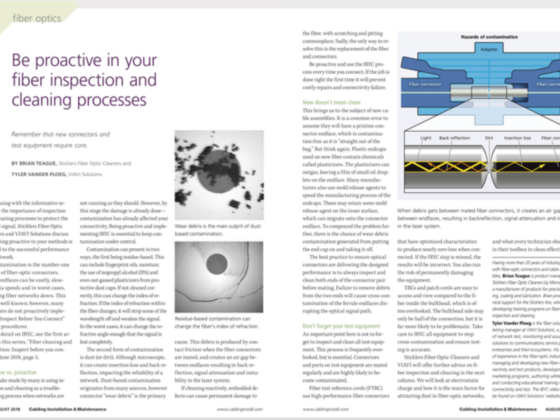 Be proactive in your fiber inspection and cleaning processes