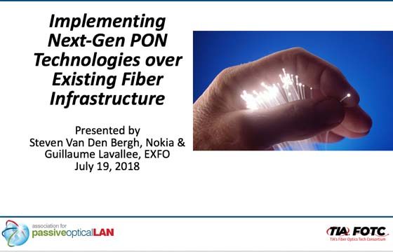 Implementing Next-gen PON on existing fiber infrastructure